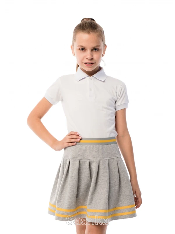 Спідниця Sashka шкільна трикотажна сіра, розмір 116-146